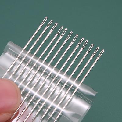 12-48PC Blind Needle Elderly Needle-side Hole Self Threading Needle Household Stainless Steel Sewing Needless  For Elderly Hand