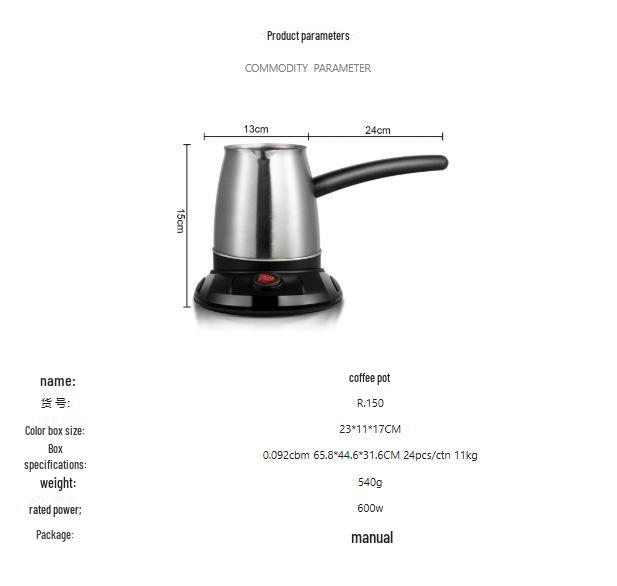 Turkish Coffee Pot & Tea Maker: High-Temp Resistant, Milk Heater, Visible Kettle, Euro-American Standard