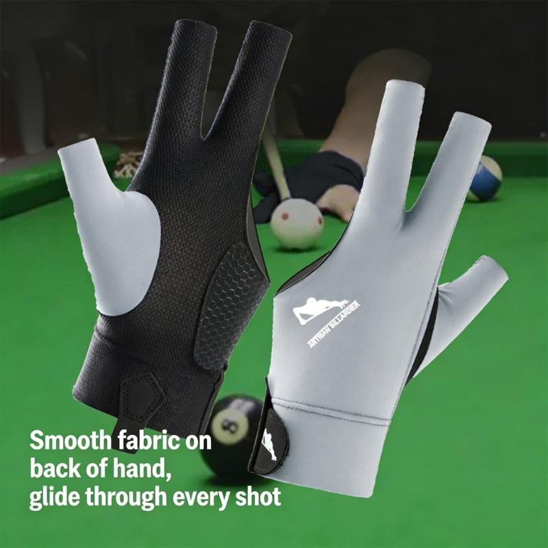 Breathable Three Fingers Glove NonSlip Billiard Training Gloves Pool Mittens Portable Left/Right Hand Billiards Glove