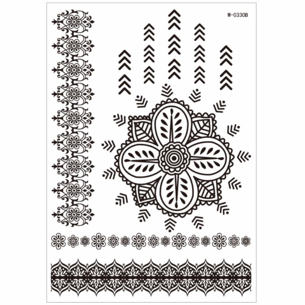 Lace Fake Tattoo Henna Tattoo Stickers Black Mehndi Stickers Body Art Sticker Finger Hand