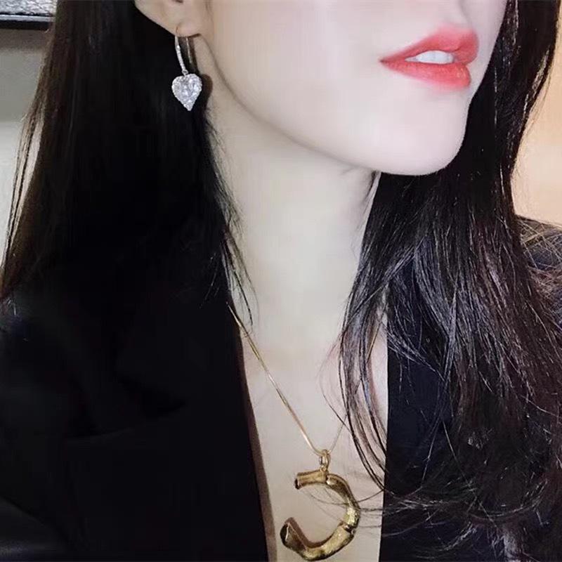 BELLA BOX Cercei pentru femei în formă de căldură cu zircon, bijuterii de logodnă pentru nuntă, cercei de modă pentru fete