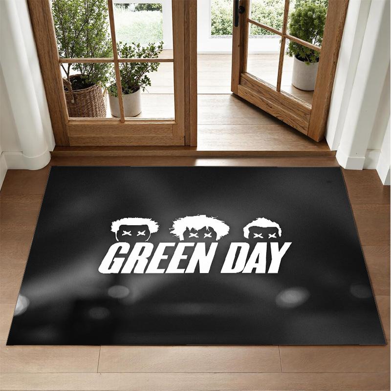 Green Day Design Crystal Velvet Rug Soft Decorative Mat for Bedroom Entrance
