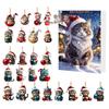 2025 Holiday Advent Calendar Cow Ornaments Christmas Advent Calendar Acrylic Cartoon Highland Cow Hanging Decorations Home Decor
