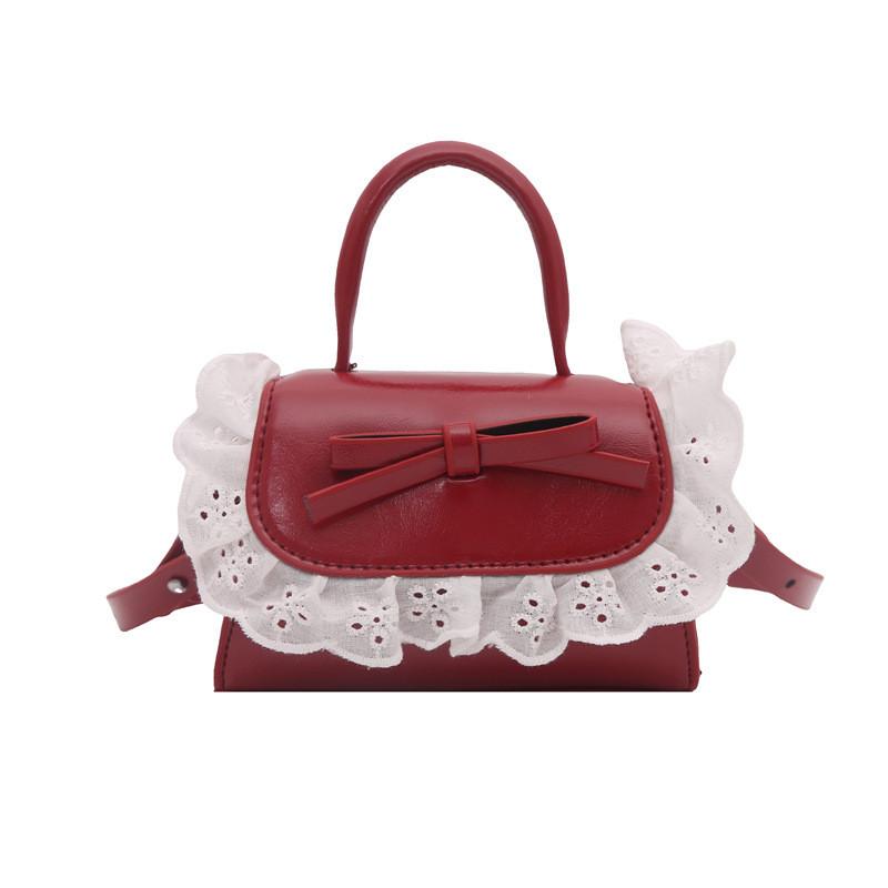 Style Lace Handbag For Women With Pu Material Small Square Bag For Casual Daily Use