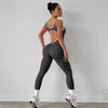 Color Block Ribbed One-Piece Yoga Jumpsuit