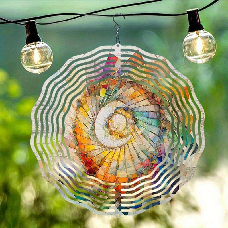 10 Inch Hanging Wind Spinner with 360 Degree Hook for Balcony Garden Decor Spring Summer Outdoor Decoration