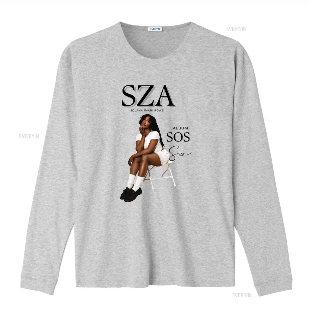 Vintage Streetwear R B Singer Sza Sos Album Print Casual T Shirt Vintage Washed Graphic Streetwear Comfortable Homme Soft