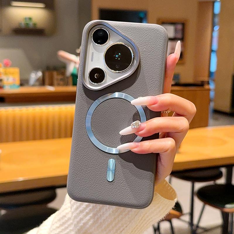 For Huawei Pura 80 80 Pro 80 Ultra phone case, with magnetic suction function, leather sticker design, drop and shock resistant Huawei Pura 80 Pro