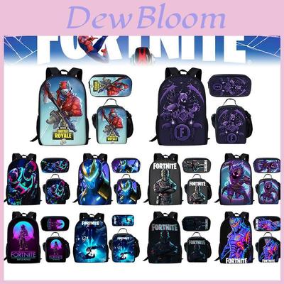 Conjunto Mochila Fortnite Fortress Night de Grande Capacidade Tecido Oxford 20-35l Respirável Impermeável Padrão Desenho Animado Estilo Street