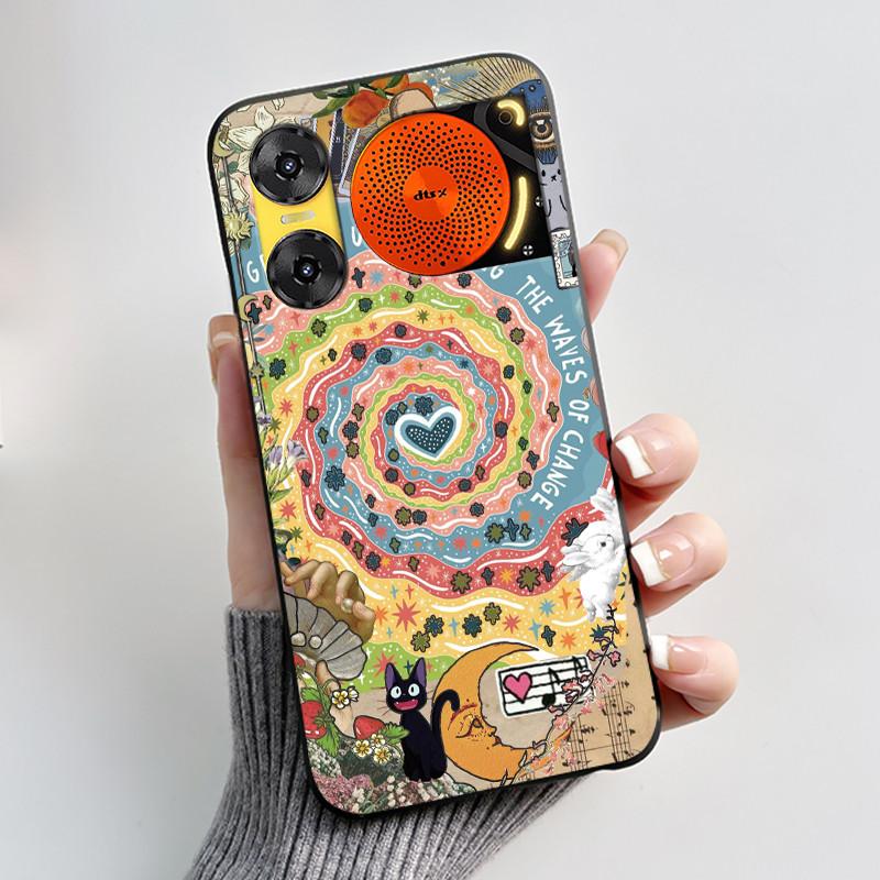 Custodia per Telefono Per ZTE Nubia Music 2 Custodia Z2460 Z2353 Estetica Gatto Carino Astronauta Nera Morbida TPU Silicone Copertura Protettiva Integrale