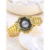 Relógio de Pulso Octogonal de Diamante para Mulheres Pulseira de Aço Inoxidável de Luxo Relógio de Quartzo Moda Strass Relógio de Pulso Feminino para Vestir