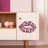 Creative Pink Leopard Print Red Lip Wall Decoration Stickers for Bathroom and Bedroom Walls