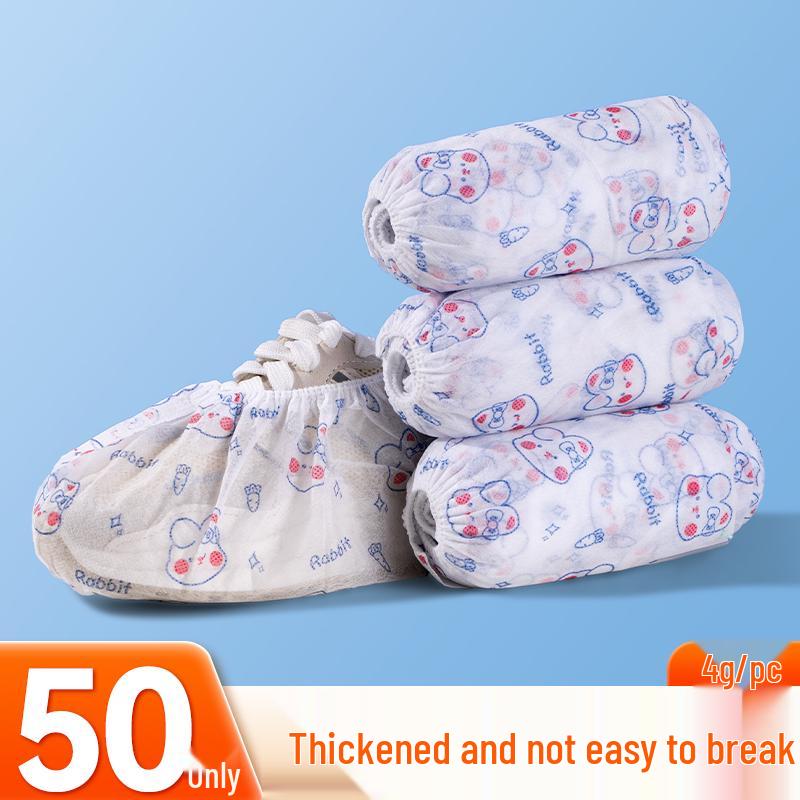 Children's Anti-slip Cartoon Shoe Covers: Thick, Non-woven, Disposable, Wear-resistant Indoor Foot Covers