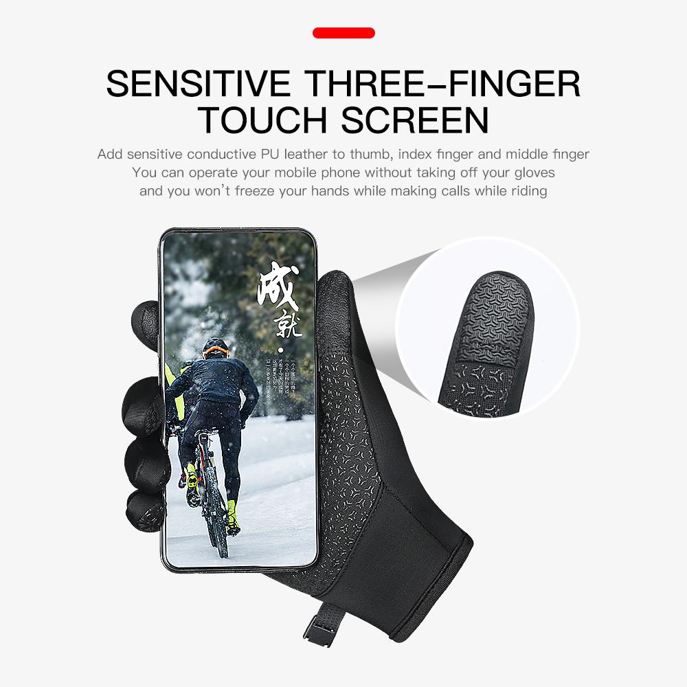 Winter Cycling Gloves Waterproof Touchscreen Full Finger Outdoor Bike Motorcycle Running Hiking Sport Gloves