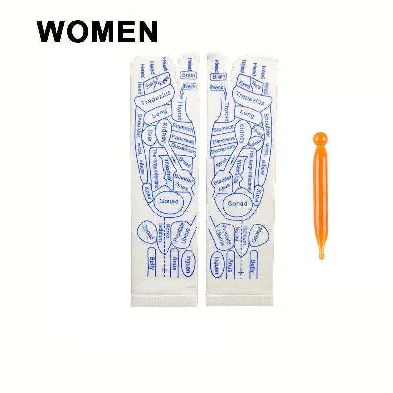 Foot Reflexology Massage Socks With a massager stick Foot Ache Relief Remedy Woman Socks for Foot Massage points