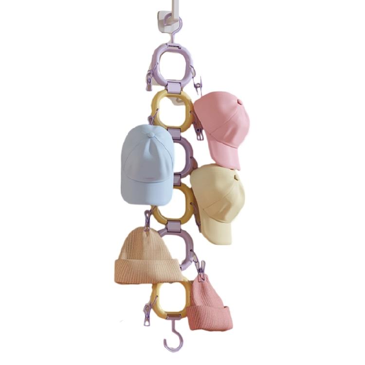 Plastic Closet Door Organizer Wall Mounted Hat Rack Space Efficient Baseball Caps Storage Solution for Bedroom Entryway