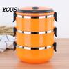 Separate Layer Bento Box Stackable Insulated Lunch with Handle, Stainless Steel Interior Easy Cleaning Portable Thermal Design, Leak-Proof Food