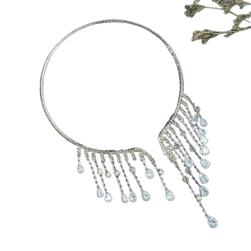 Zircon Tassel Necklaces Unique Rhinestone Necklaces Ball Accessories Fashionable Trendy Women's Wedding Jewelry Accessories