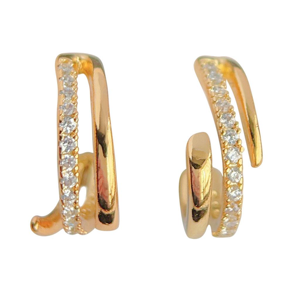 Women s Light Luxury Simple C-shaped Versatile Double Layer Earrings 1 pair