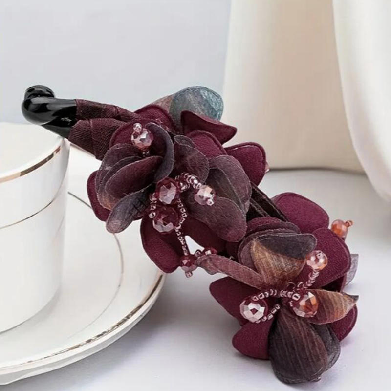 Flower Hair Clip Ponytail Holder Durable Long Lasting Strong Hold Braiders Non Slip French Barrettes Updo Claw Clip