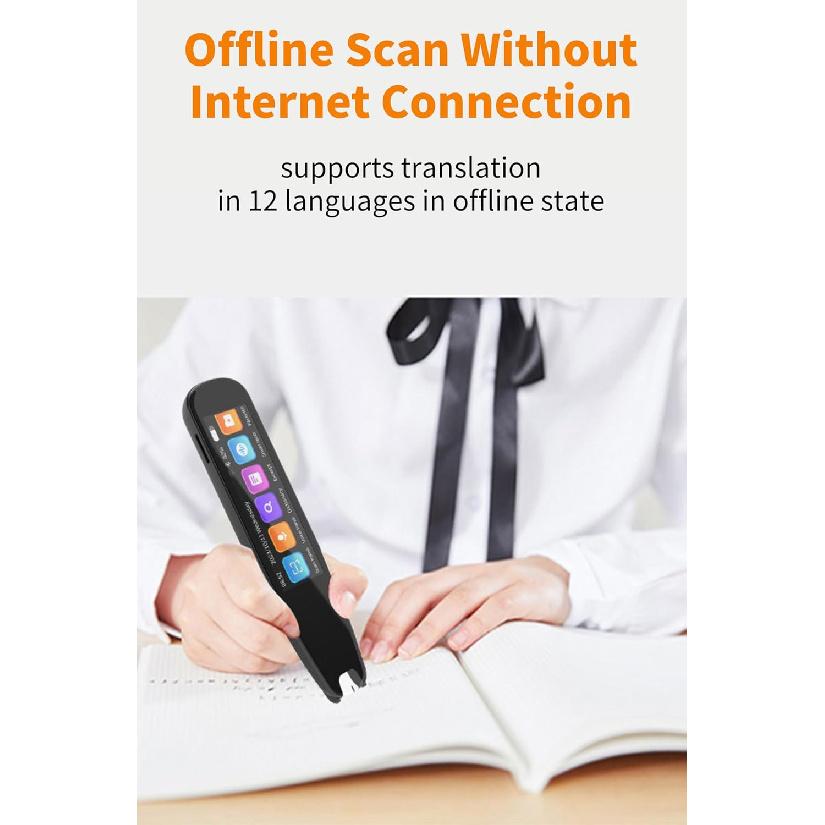 Language Translator Pen, AI Smart Translation Pen with 3 in Screen, 134 Online Voice Translations, Real Time Portable Scan Translation Pen for