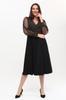 Women's Big Size Dress Medium Size Double Breasted Collar Sleeves Tulle Dress