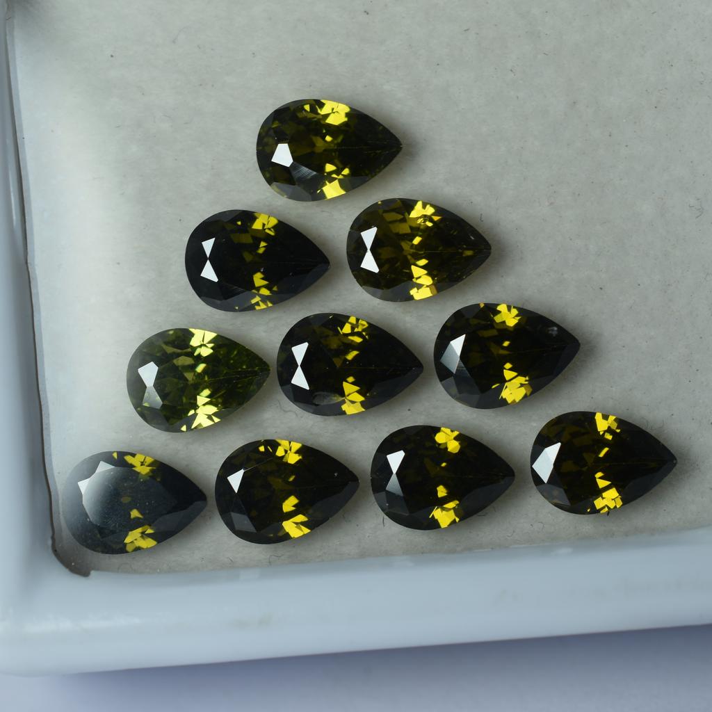 Natural Green Sapphire Loose Gemstone 21 pcs Pear Cut 6x5 mm Lot September Birthday Birthstone