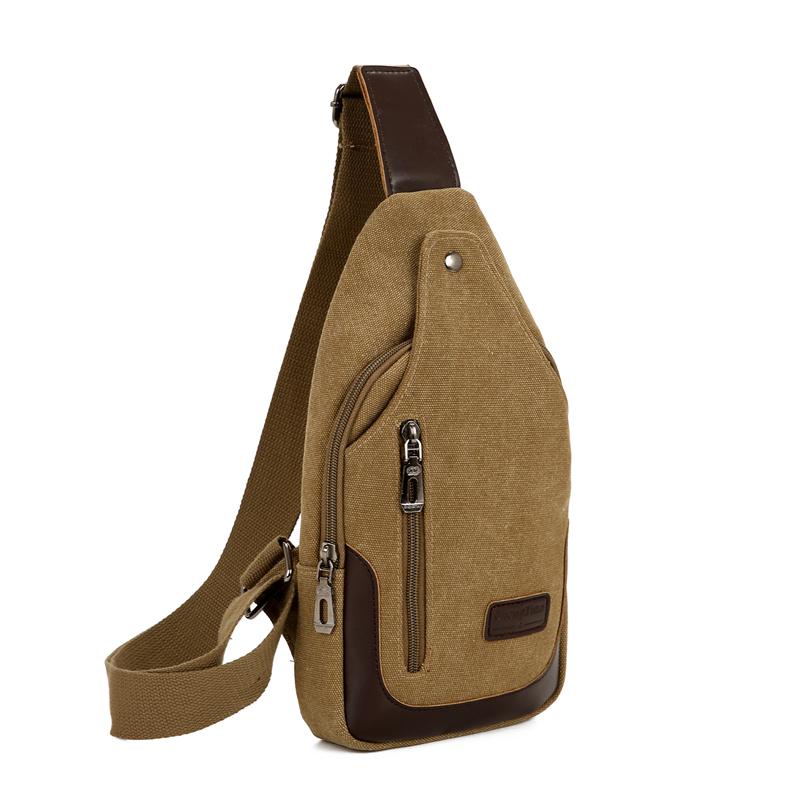 Men's Korean-Style Canvas Crossbody Chest Bag - Trendy Casual Small Shoulder Backpack