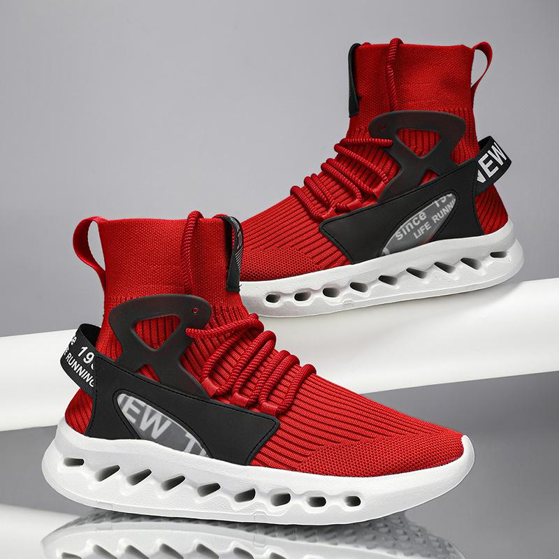Autumn new high-top socks shoes platform sneakers breathable mesh youth running shoes