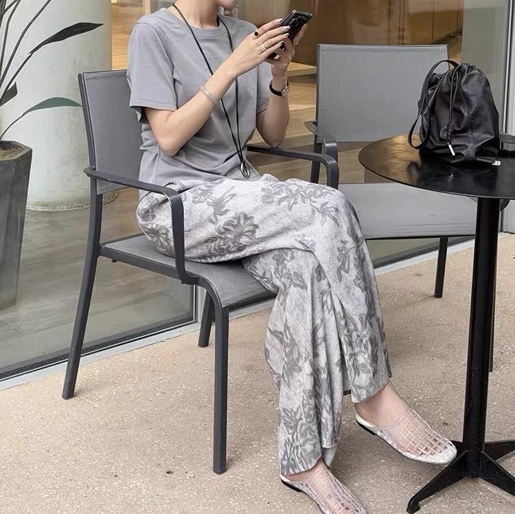 Three Sizes Women's Cotton Silk Wide-Leg Rayon Pants - Spring/Summer Breathable, Plus Size Casual Home Sleepwear