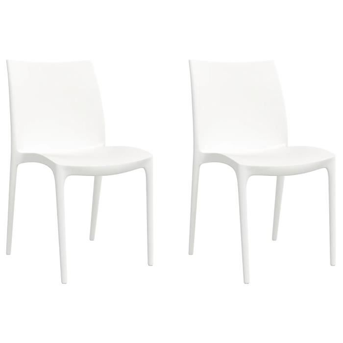 VidaXL Chaises de jardin lot de 2 blanc 50x46x80 cm polypropylène 364734