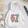 Sei Sette Stampato Abbigliamento per Bambini Completi Divertenti 6 7 Meme Felpa con Cappuccio Ragazze Ragazzi Moda Casual Felpe