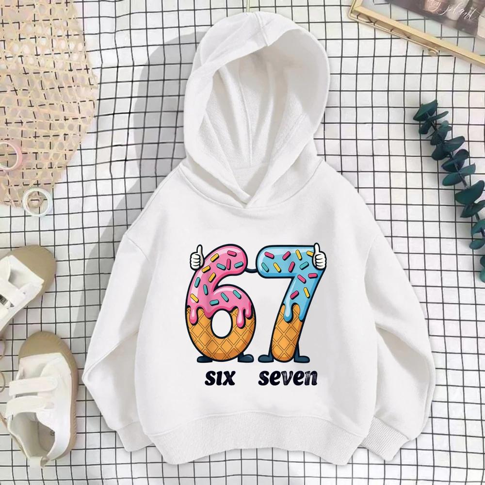 Sei Sette Stampato Abbigliamento per Bambini Completi Divertenti 6 7 Meme Felpa con Cappuccio Ragazze Ragazzi Moda Casual Felpe
