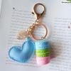 Neuer Kuchen Schlüsselanhänger Mode Auto Schlüsselanhänger Damen Tasche Anhänger Zubehör Frankreich Kuchen Macarons mit Eiffelturm Schlüsselanhänger Geschenk Schmuck