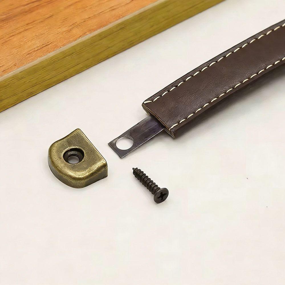 Durable Leather Furniture Handles Universal with Screws Kitchen Cabinet Handles Wardrobe Drawer Door Pulls