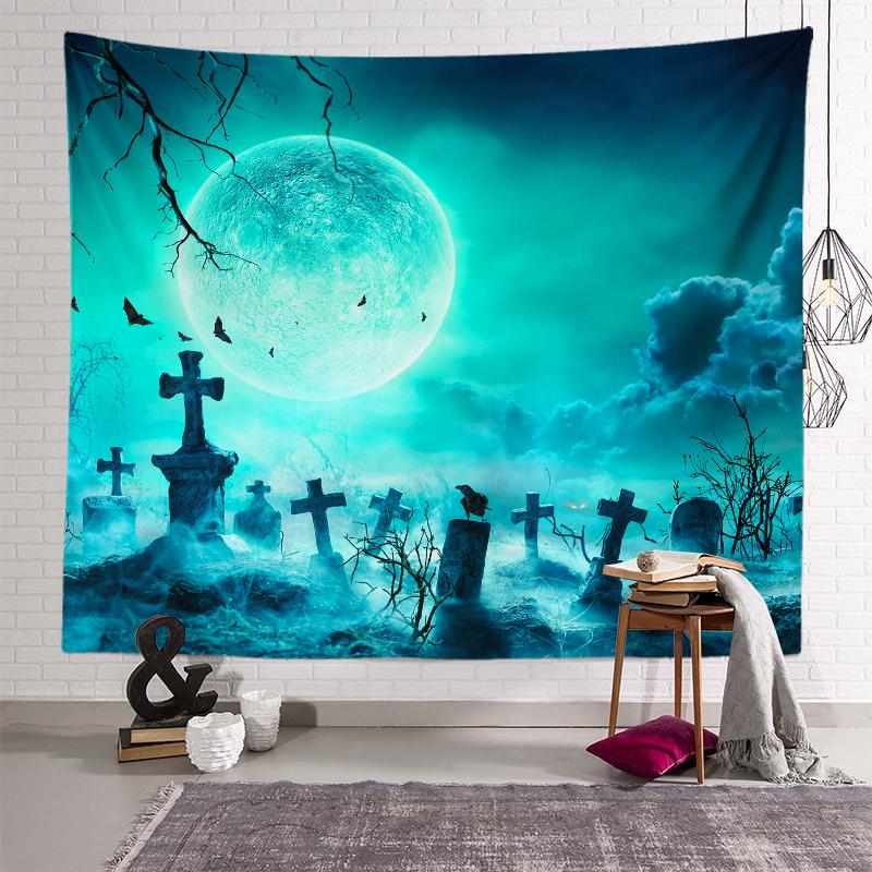 Halloweenská fluorescenční tapiserie Krásná nástěnná látková umělecká tapiserie Pokojová psychedelická domácí dekorace Tapiserie