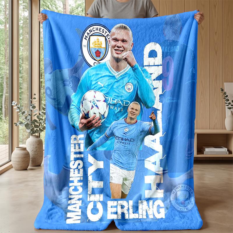 Erling Haaland Theme Blanket Soft Flannel Blanket Plush Throw Blanket Cozy Sofa Bed Blanket for Home Decor