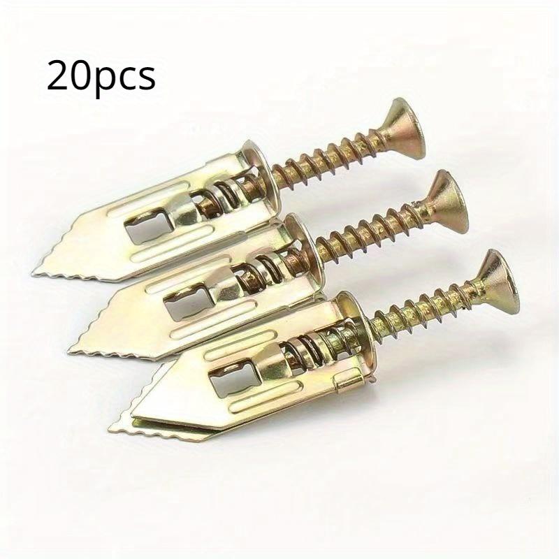 20pcs Zinc Plated Steel Self-Drilling Anchors, Self Drilling Drywall Anchors Easy Application No Drill or Holes In Wall, Drywall Anchors, Wall Anchors