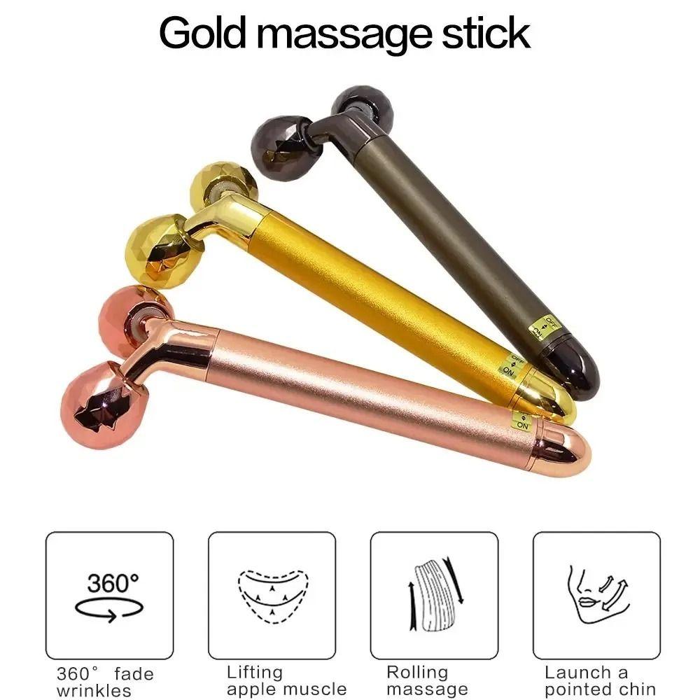 Zinc Alloy Y Shape Facial Massager Dual Roller Design Face Massage Instrument Jaw Contour Care