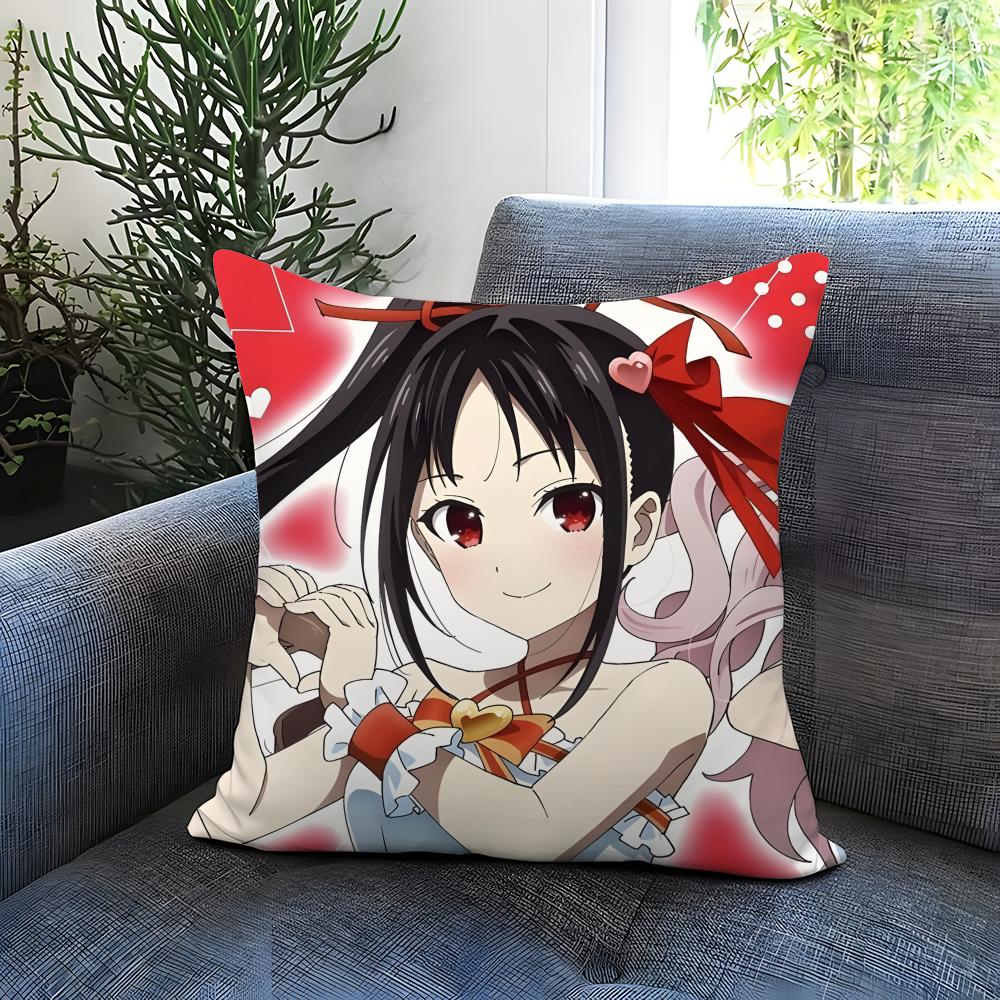 Kaguya-sama Love Is WarS Cushion Cover Comfortable Reversible Pillow Cover Ideal for Car Sofa Bedroom & Beyond