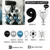 37pcs Silver Trophy Football Balloon Black Number 1-9 Birthday Balloon Set Sports Theme Party Decoration Festival Supplies