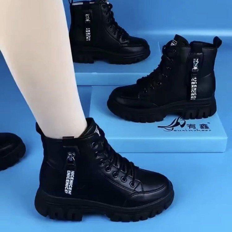 Martin boots women s autumn and winter new velvet comfortable versatile short boots British style women s boots cotton boots 40