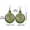 Ethnic Creative Round Metal Wooden Drop Earrings for Women Retro Multicolor Personality Charm Earrings Boho Vacation Jewelry