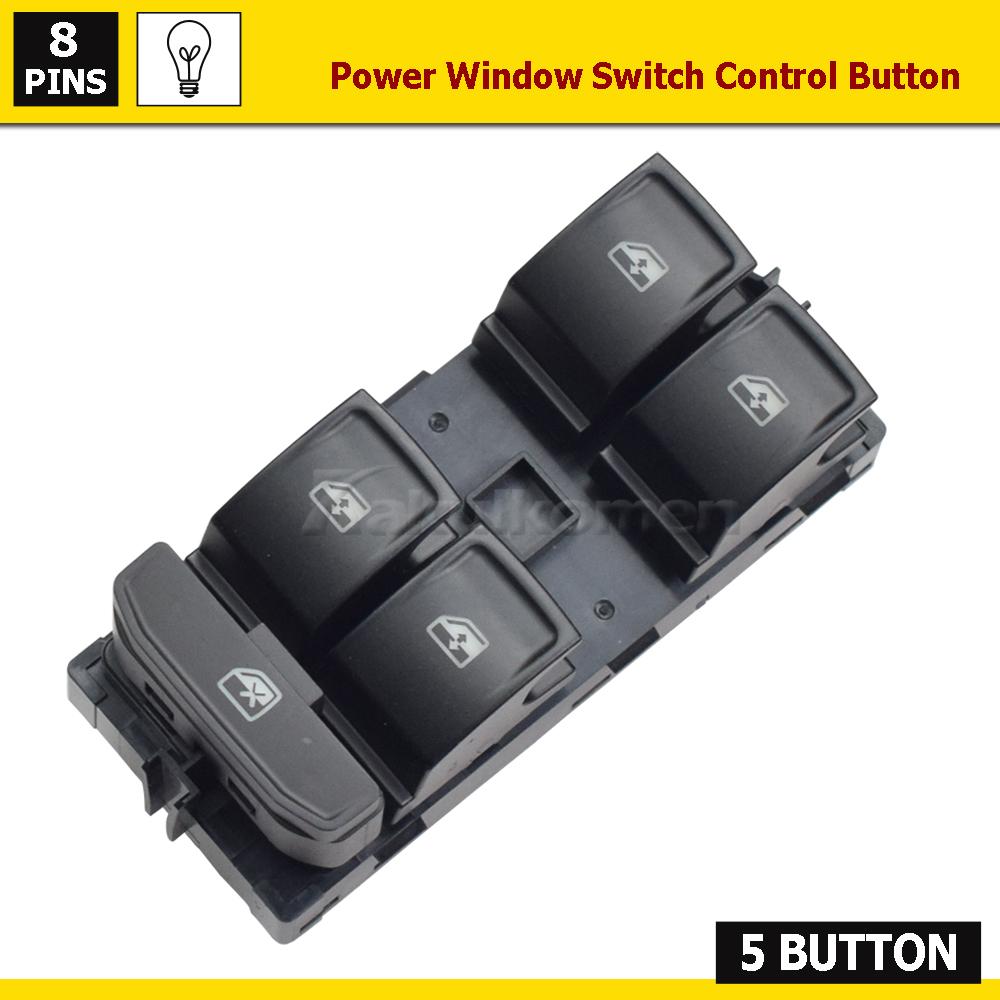 White Light Power Window Switch Driver Control Button For VW Golf Mk7 Passat B8 Tiguan Touran Seat Ateca Ibiza Leon 5G0959857D