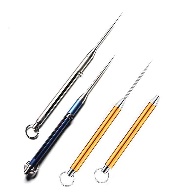 1ks kovová vidlička na ovoce Vysoce pevná dárková klíčenka Stahovací párátko Přenosné venkovní