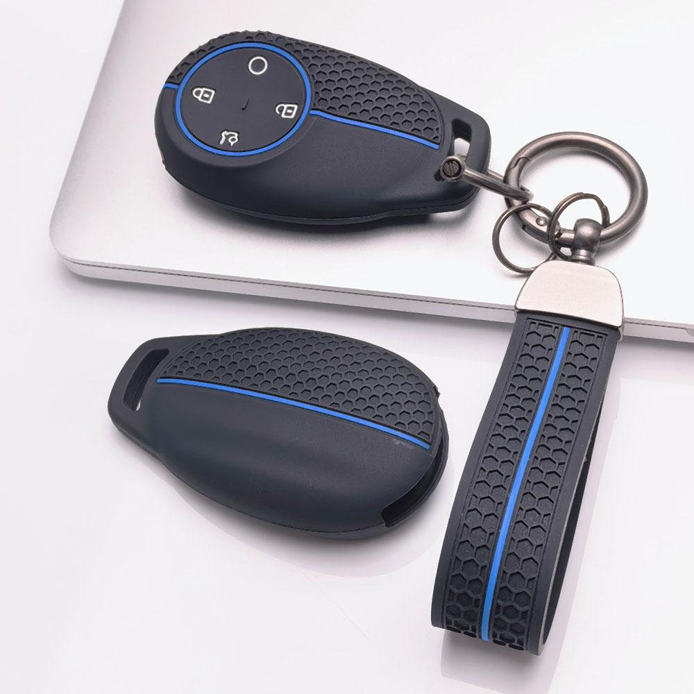 Premium Silicone Car Key Fob Cover For GAC AION S S Plus Y V LX Hyper With Keychain Soft Silicone Car Interior Accessories Anti-Scratch