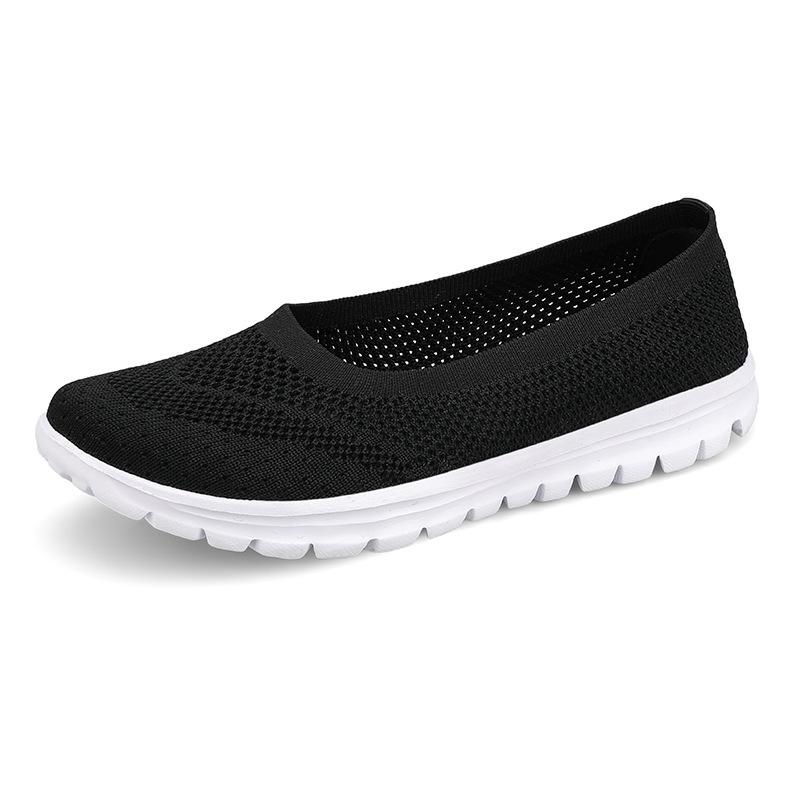 New mesh women's shoes spring flat bottom soft surface comfortable sports shoes shallow mouth hollow breathable casual women's shoes 35-42