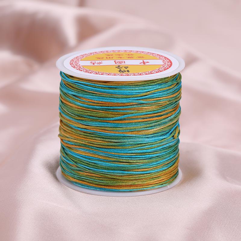 Colorful Gradient Handcrafted Bracelet Rope with Jade Hue - 100m Braided DIY Cord for Pendants
