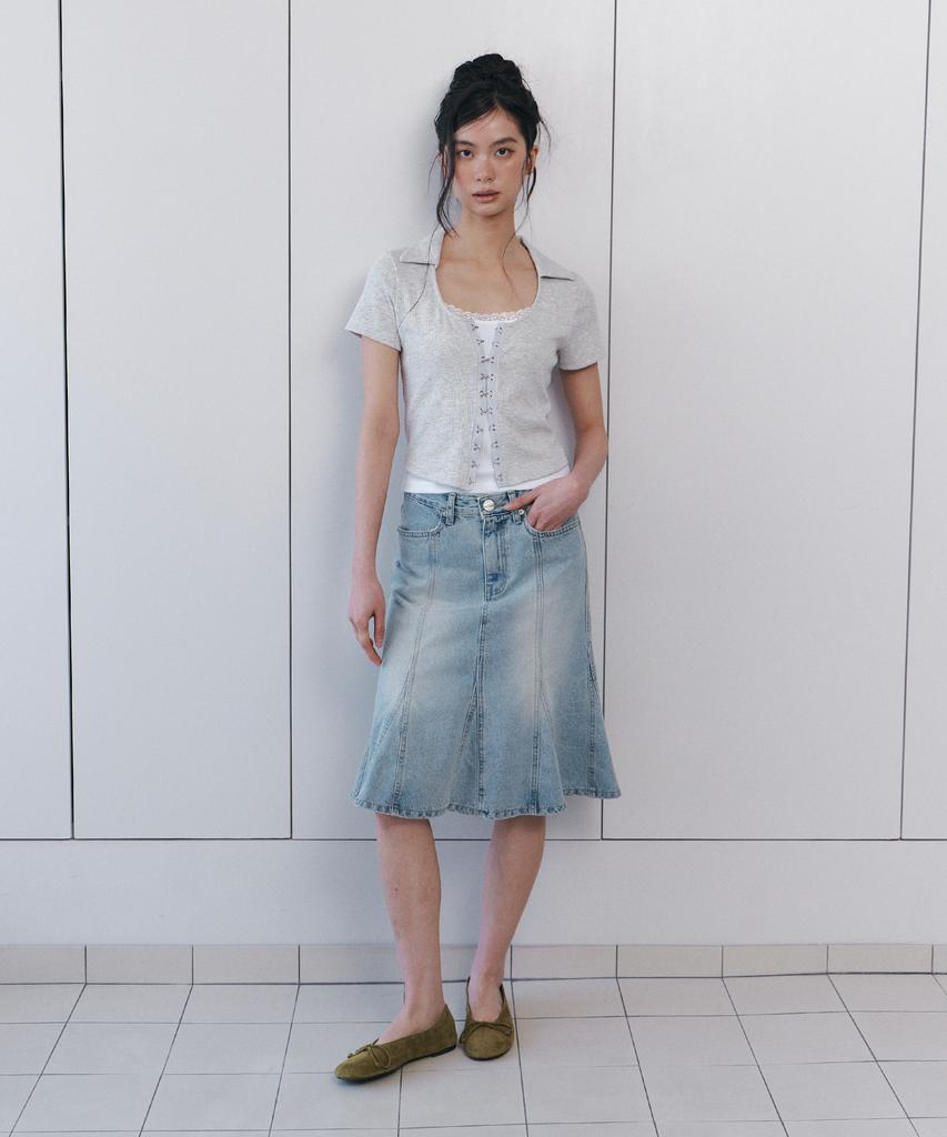 Kyuliti C Hook & Eye Slim Half Top_Light Gray