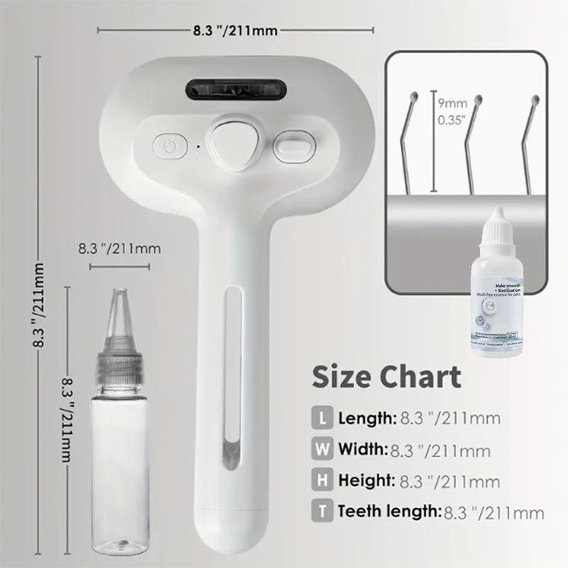 Pet Dematting Pin Comb & Massage Brush with Detangling Spray